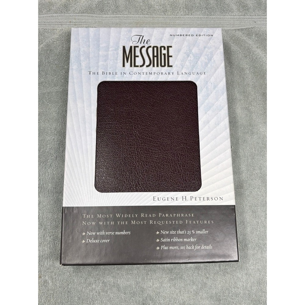 The Message Numbered‎ Edition Bible Eugene H Peterson Burgundy Bonded Leather